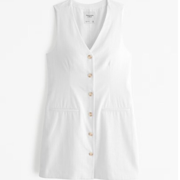 Abercrombie & Fitch Mara Linen-Blend Vest Mini Dress - Picture 2 of 8